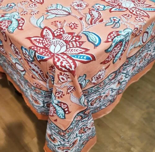 Tokai Home Premium Callas Hand-Block Print Table Cloth
