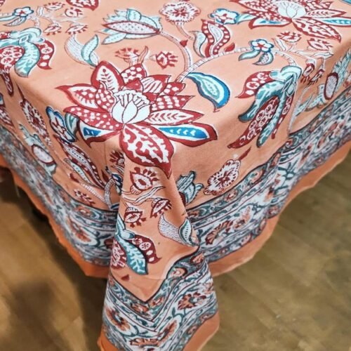 Tokai Home Premium Callas Hand-Block Print Table Cloth