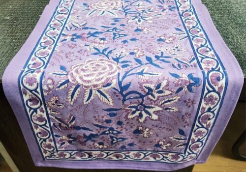 Tokai home Tulip hand block printed table runner