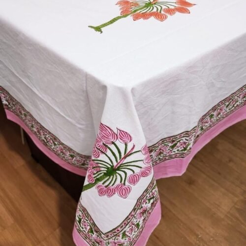 Tokai Home Premium Wallflower Hand-Block Print Table Cloth