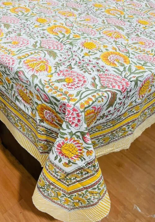 Tokai Home Premium Crocosmia Hand-block print Table Cloth
