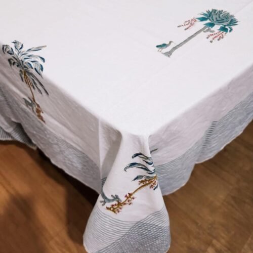 Tokai Home Premium Vinca Hand-Block Print Table Cloth