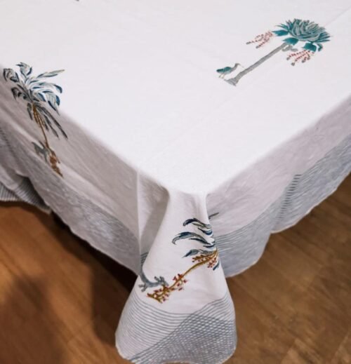 Tokai Home Premium Vinca Hand-Block Print Table Cloth