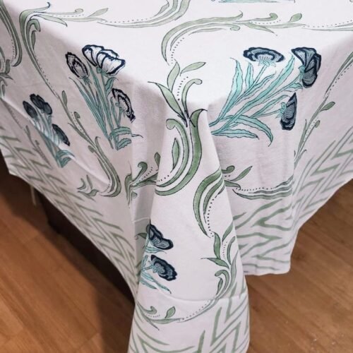 Tokai Home Premium Brunnera Hand-Block Print Table Cloth