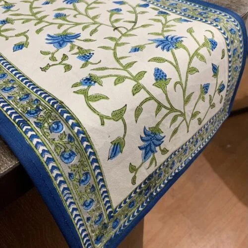 Tokai home Iris hand block printed table runner