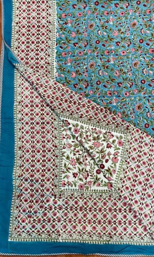 Tokai Home Campanula Single Bed Hand block printed, Reversible Dohar