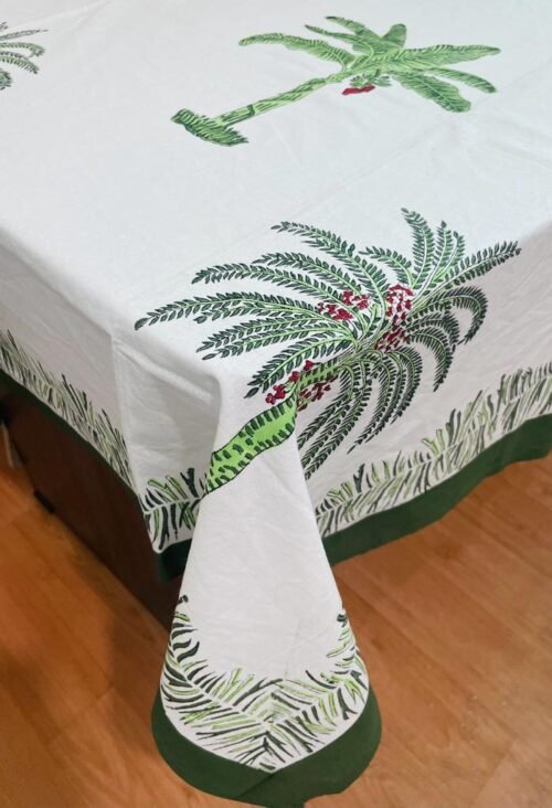 Tokai Home Premium Dianthus Hand-Block Print Table Cloth