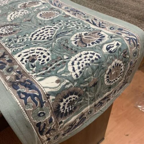 Tokai home Dahlia hand block printed table runner