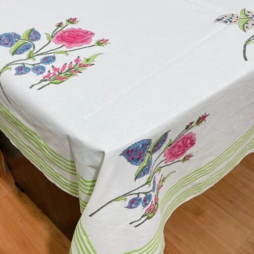 Tokai Home Premium Abelia Hand-Block Print Table Cloth
