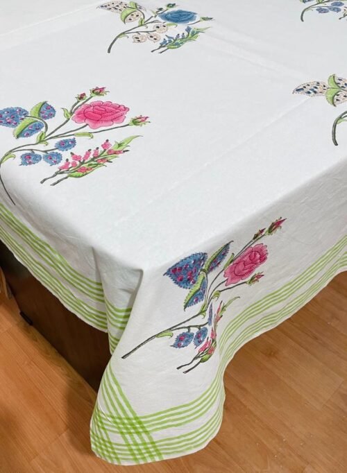 Tokai Home Premium Abelia Hand-Block Print Table Cloth