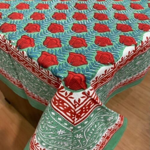 Tokai Home Premium Amaryllis Hand-block print Table Cloth