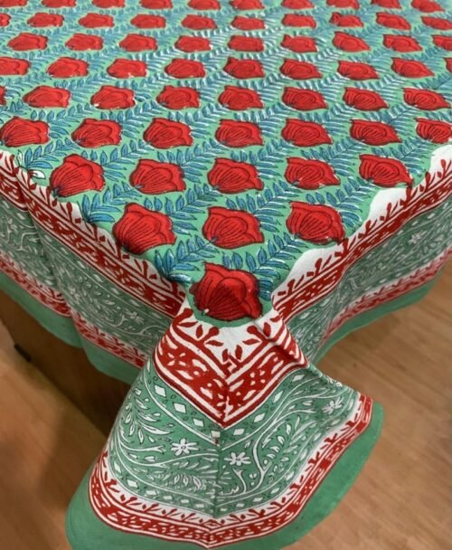 Tokai Home Premium Amaryllis Hand-block print Table Cloth