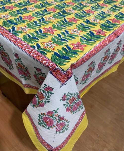 Tokai Home Premium Celosia Hand-Block Print Table Cloth