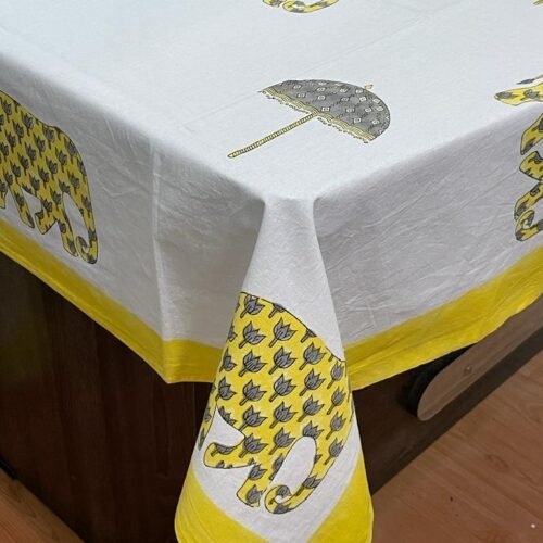 Tokai Home Premium Canna Lilly Hand-block print Table Cloth
