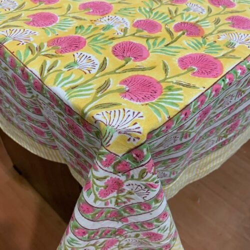 Tokai Home Premium Allium Hand-Block Print Table Cloth