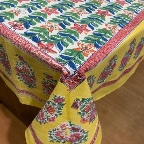 Tokai Home Premium Sweetpea Hand-block print Table Cloth