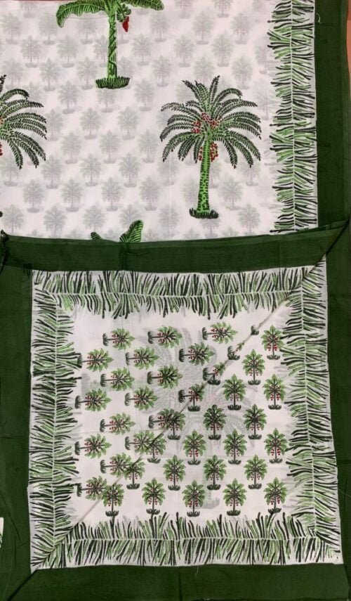 Tokai Home Viridiflora Single Bed Hand block printed, Reversible Dohar