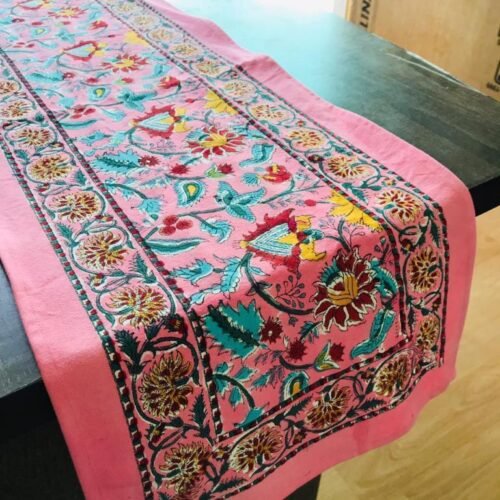 Tokai home Cherry Blossom hand block printed table runner