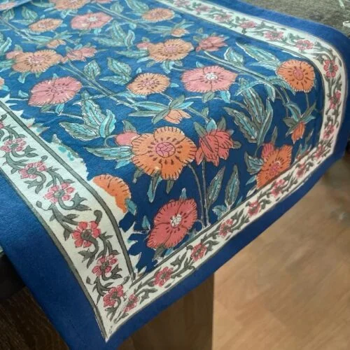 Tokai home Columbine hand block printed table runner