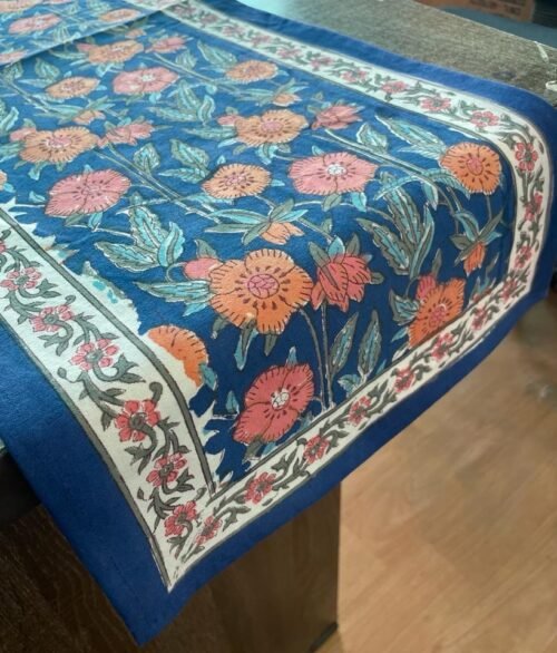 Tokai home Columbine hand block printed table runner