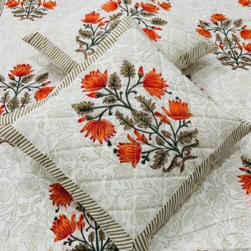 Tokai Home Premium Phoenix Hand-block print quilted cushion covers
