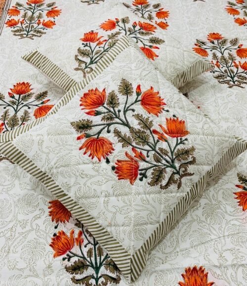 Tokai Home Premium Phoenix Hand-block print quilted cushion covers