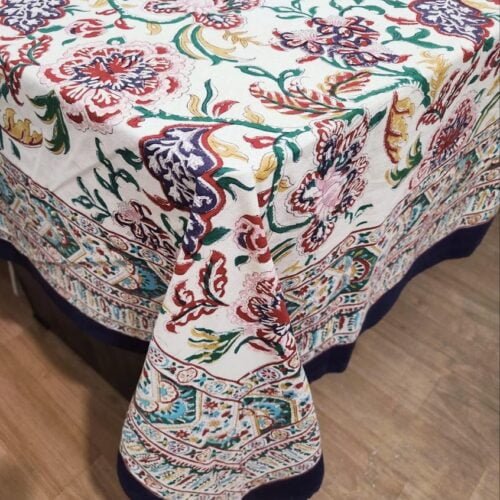 Tokai Home Premium Wisteria Hand-Block Print Table Cloth