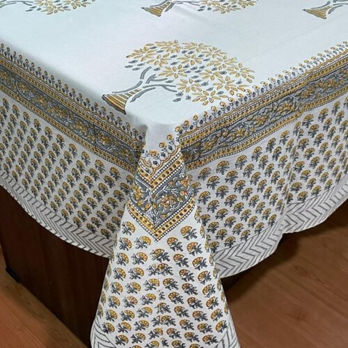 Tokai Home Premium Flora Hand-Block Print Table Cloth