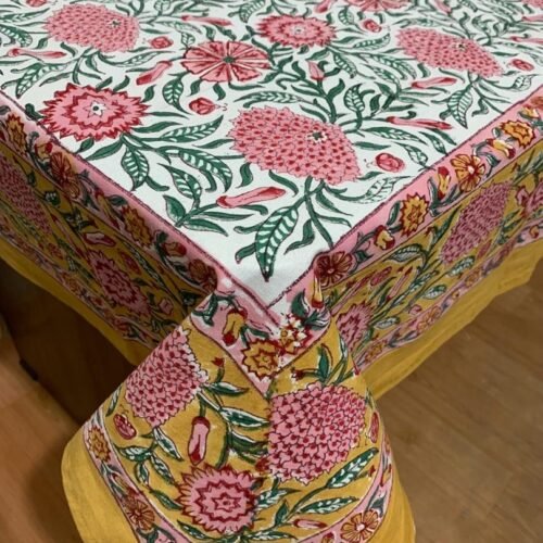 Tokai Home Premium Alyssum Hand-Block Print Table Cloth