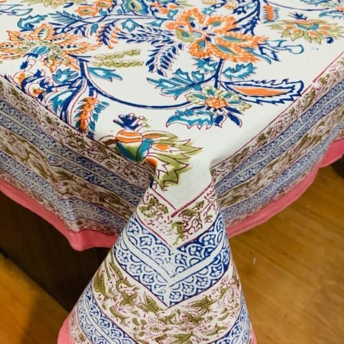 Tokai Home Premium Agapanthus Hand-Block Print Table Cloth