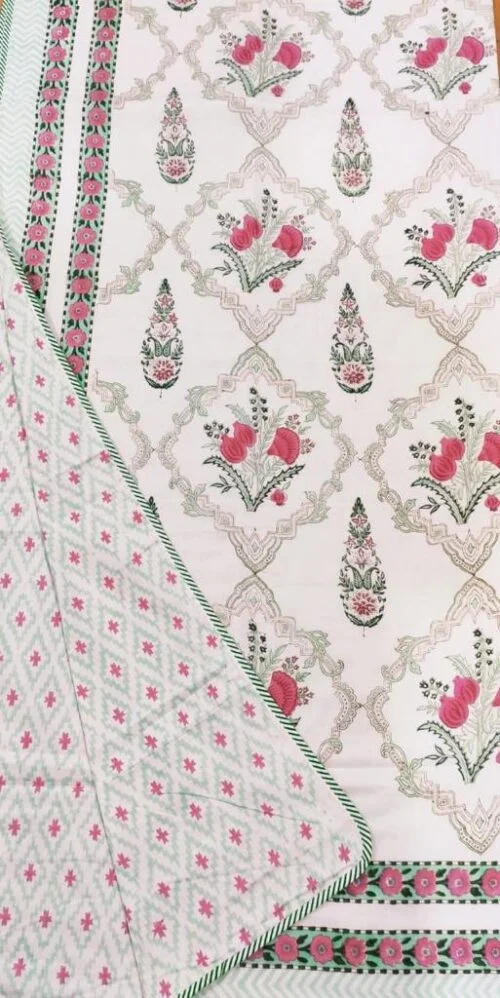Tokai Home Mandevilla Single Bed Hand block printed, Reversible Dohar