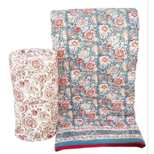 Tokai Home Premium Hand-block print Double Bed Reversible Rajai/ Quilt (90*108) 11