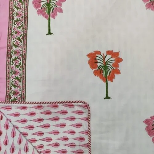 Tokai Home Acantha Double Bed, Hand block printed, Reversible Dohar