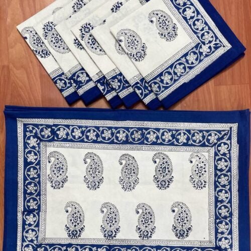 Tokai Home Premium Amaryllis Hand-block print table mats and napkins