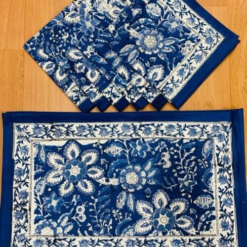 Tokai Home Premium Morpho Hand-block print table mats and napkins