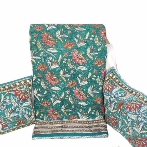 Tokai Home Premium Barberry Hand-block printed Quilted Pillow Cover