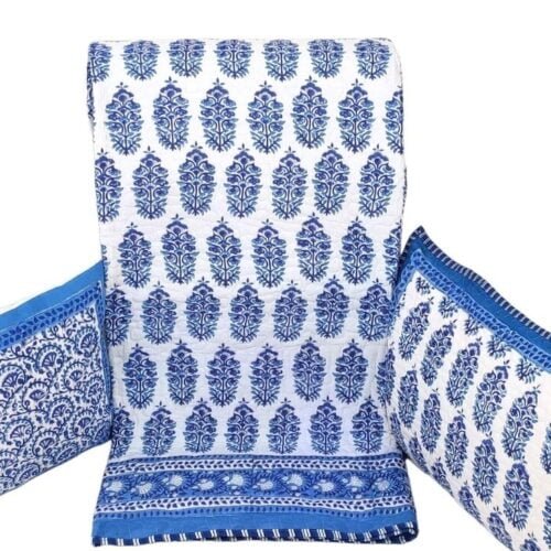 Tokai Home Premium Cascade Hand-block printed Quilted Pillow Cover