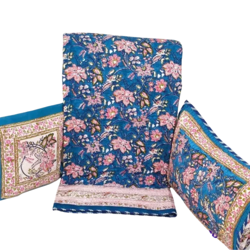 Tokai Home Premium Mystic Hand-block printed Quilted Pillow Cover