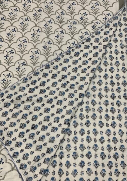 Tokai Home Blephilia Double Bed, Hand block printed , Reversible Dohar