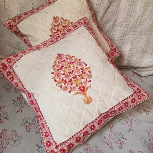 Tokai Home Premium Hand-block print Quilted Cushion Covers 10