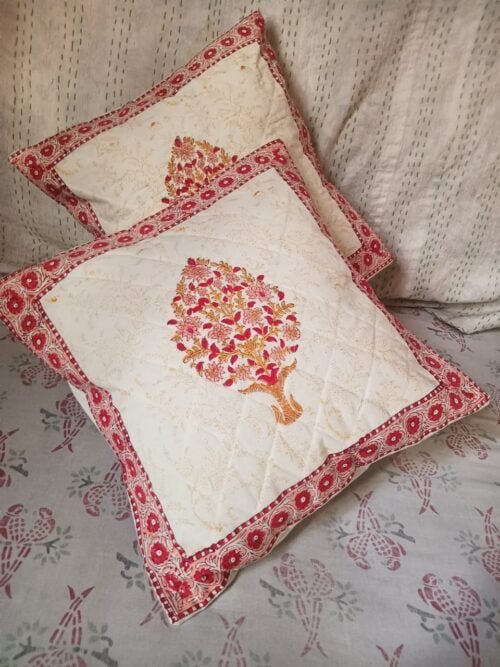 Tokai Home Premium Hand-block print Quilted Cushion Covers 10