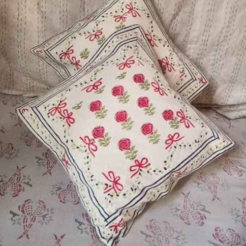 Tokai Home Premium Hand-block print Quilted Cushion Covers 11