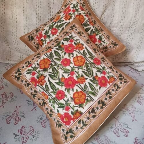 Tokai Home Premium Hand-block print Quilted Cushion Covers 13