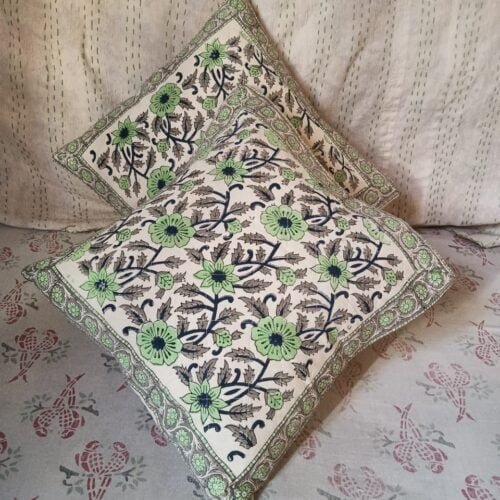 Tokai Home Premium Hand-block print Quilted Cushion Covers 2