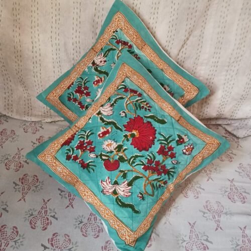 Tokai Home Premium Hand-block print Quilted Cushion Covers 21
