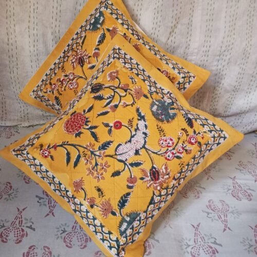 Tokai Home Premium Hand-block print Quilted Cushion Covers 24