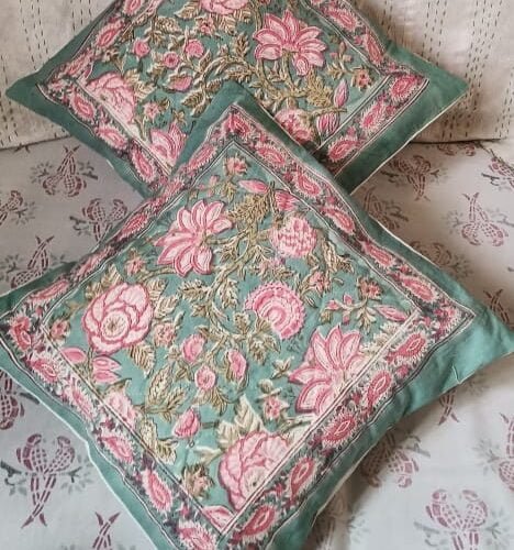Tokai Home Premium Hand-block print Quilted Cushion Covers 27