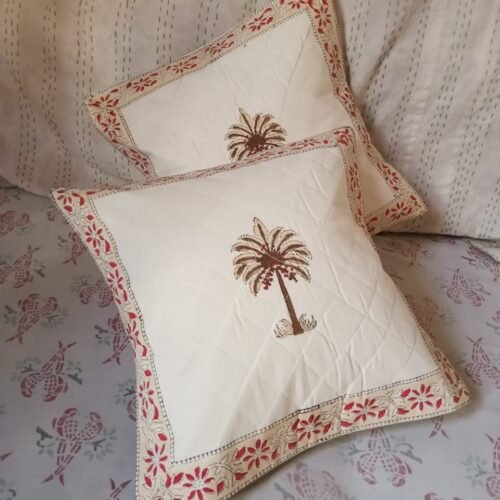 Tokai Home Premium Hand-block print Quilted Cushion Covers 3