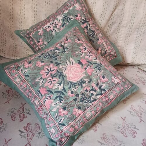 Tokai Home Premium Hand-block print Quilted Cushion Covers 7