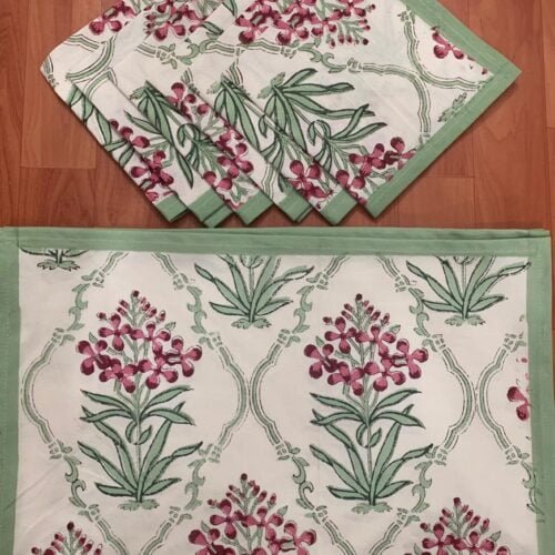 Tokai Home Premium Hand-block print Table Mats and Napkins 8